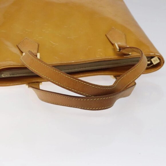 LOUIS VUITTON Monogram Vernis Houston Hand Bag Beige M91004 LV Auth 118545 - Picture 8 of 16